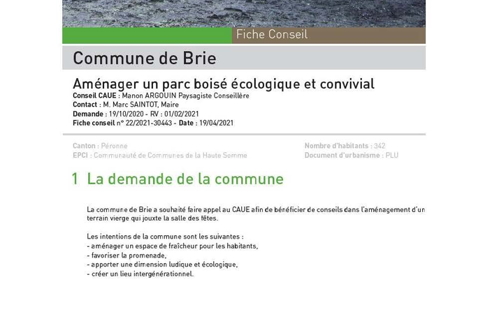 Logo Création d'un parc arboré en centre de village